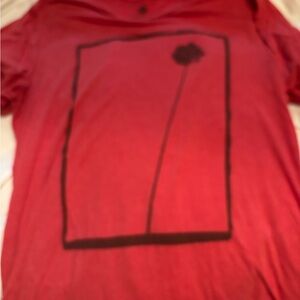 Poster List Red  Graphic T-Shirt with Black Design